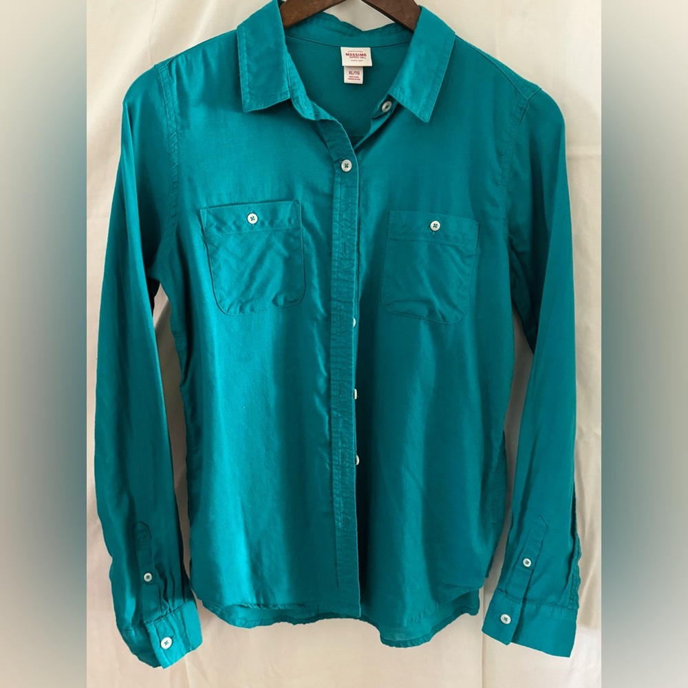 Mossimo button-down long-sleeve shirt. Teal. Size XL.